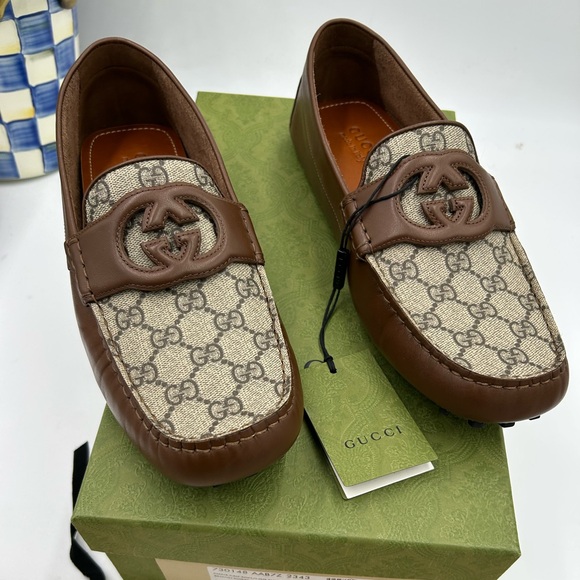 Men's Gucci Ayrton interlocking G loafers size 10.5 made in Italy - Picture 1 of 10
